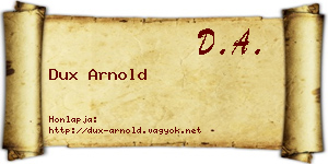 Dux Arnold névjegykártya