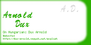 arnold dux business card